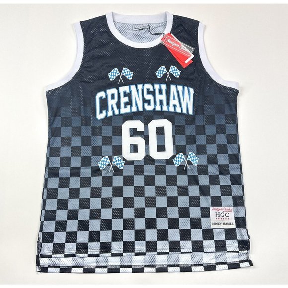 Nipsey Hussle #60 Crenshaw Headgear Classics Men 2XL XXL Black Checkered Jersey - Picture 1 of 11
